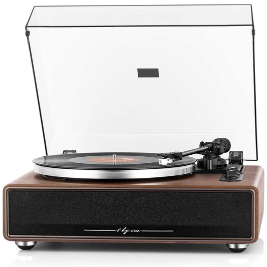 1 By One High Fidelity Belt Drive Turntable With Built-In Speakers, Vinyl Record